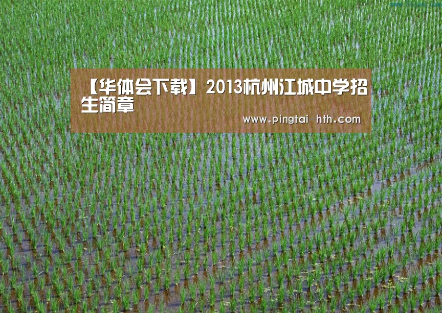 【华体会下载】2013杭州江城中学招生简章(图1) 华体会官网